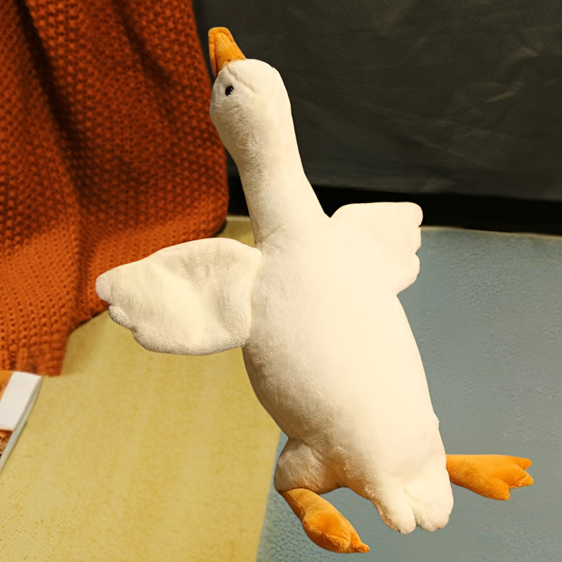31in Large Plush Duck Doll, Soft Polyester Cartoon Stuffed Animal, Polypropylene Fiber Filled, Comfy Goose Pillow, Pet Toy for Dogs, Suitable for Small, Medium & Large Breeds, Not for Aggressive Chewers