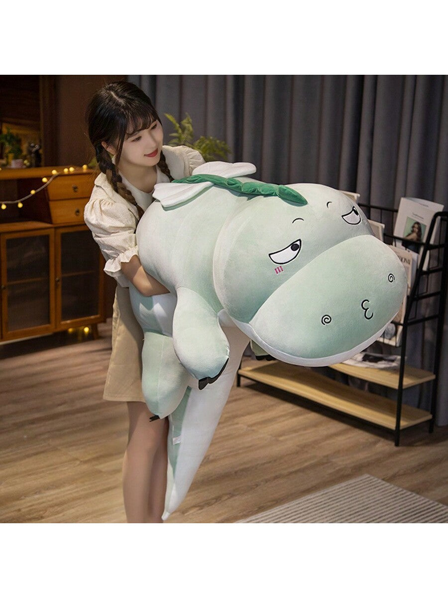 1pc 39 Inch Cute Plush Dinosaur Body Pillow, Green Dinosaur Stuffed Doll Cushion, Children's Birthday Gift, Bedding Companion Doll Multicolor