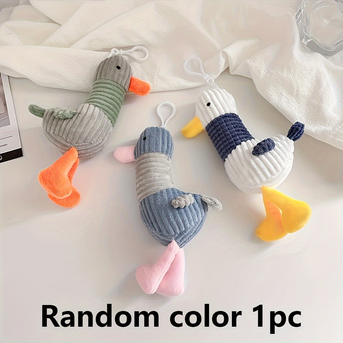 1pc Durable Cute Encouragement Duck Plush Dog Toy, Random Color, Interactive Fun for Small Dog Breeds, Creative Ugly Adorable Motivational Pet Stuffed Animal