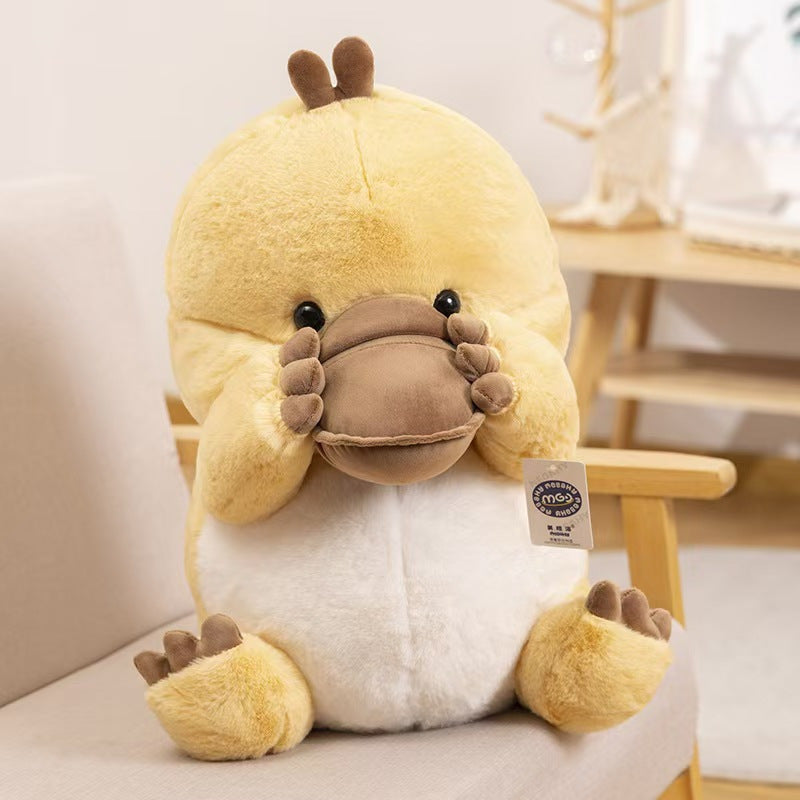 Soft Yellow Duckbill Plush Dog Toy - Durable Polyester Fill, Cartoon Duck-Bill Design with Brown Beak & Feet, Perfect for All Breeds & Interactive Play, Soft Animal Toy | Playful Pet Toy | Soft Polyester Fill, Duck Toy