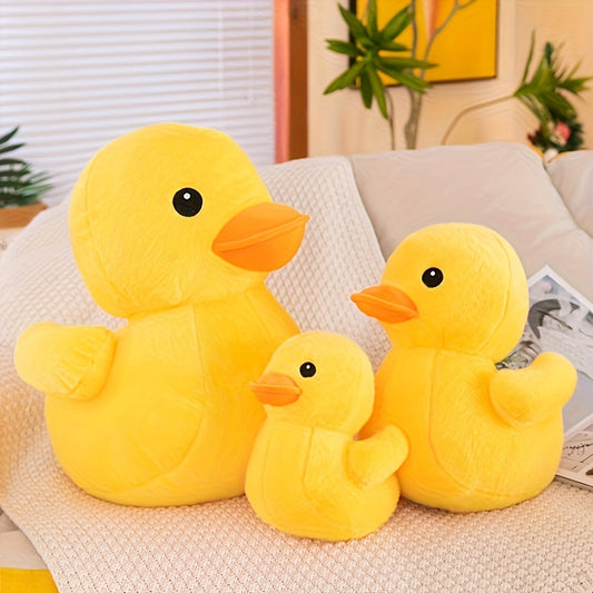 A Soft, Cartoonish Plush Toy of a Big Yellow Duck with Beautiful Colors, Perfect As a Decorative Pillow for The Bedroom Or Living Room Sofa, And an Ideal Holiday Gift for a Girlfriend.