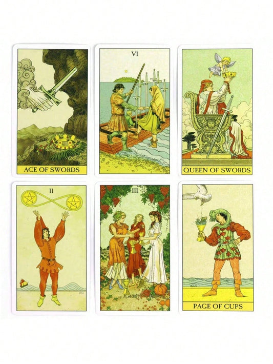 1pc Tarot Card - Unisex Table Top Card Game Multicolor