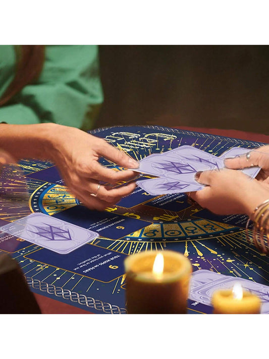 Altar Cloth, Velvet Tarot Card Tablecloth, Celtic Cross Print Tarot Reading Cloth, Purple Tarot Card Mat, Tarot Cards, Divination, Witchcraft, Magic Multicolor