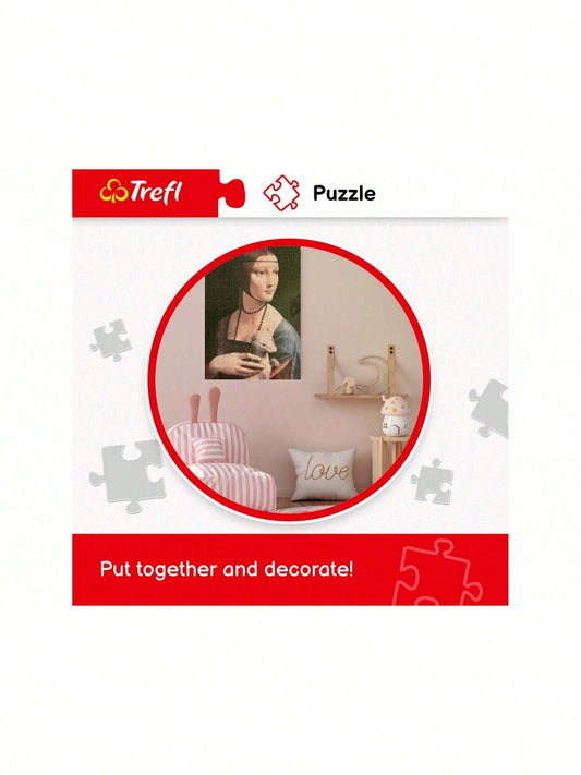 Trefl Red 1000 Piece Puzzle - Lady With A Cat Multicolor