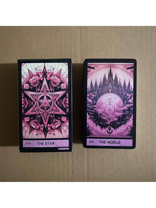 Pink Gothic Tarot Cards, Suitable For Gatherings With Friends Photo Color