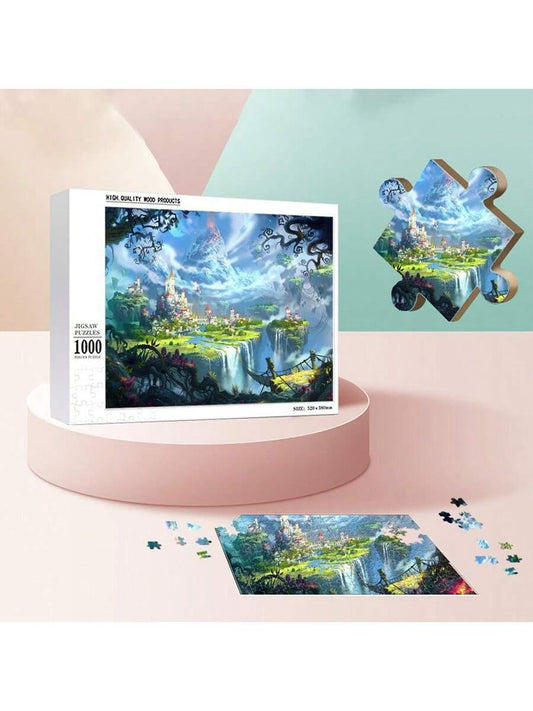 Challenging Colorful Puzzles 1000 Pieces, Magic Forest Puzzles, Wooden Puzzles For Adults, Fun Challenging Puzzles For Adults Multicolor