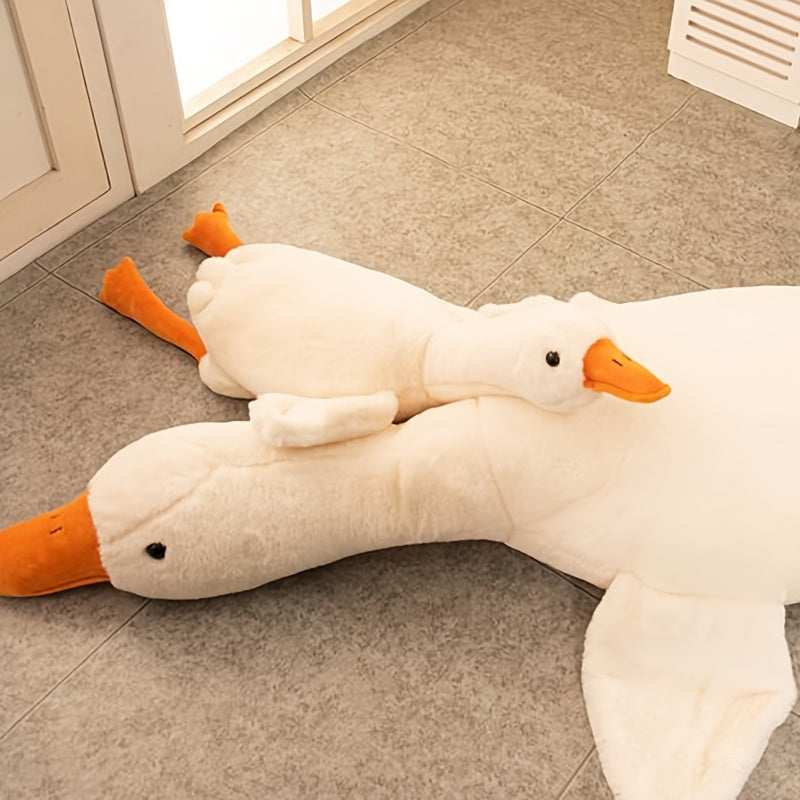 31in Large Plush Duck Doll, Soft Polyester Cartoon Stuffed Animal, Polypropylene Fiber Filled, Comfy Goose Pillow, Pet Toy for Dogs, Suitable for Small, Medium & Large Breeds, Not for Aggressive Chewers