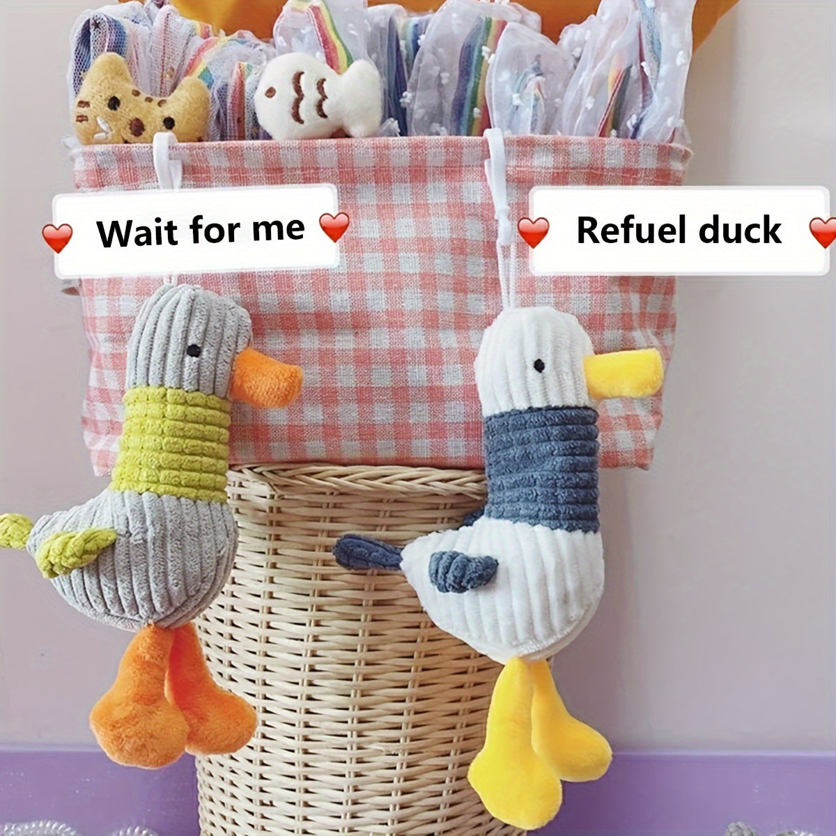1pc Durable Cute Encouragement Duck Plush Dog Toy, Random Color, Interactive Fun for Small Dog Breeds, Creative Ugly Adorable Motivational Pet Stuffed Animal