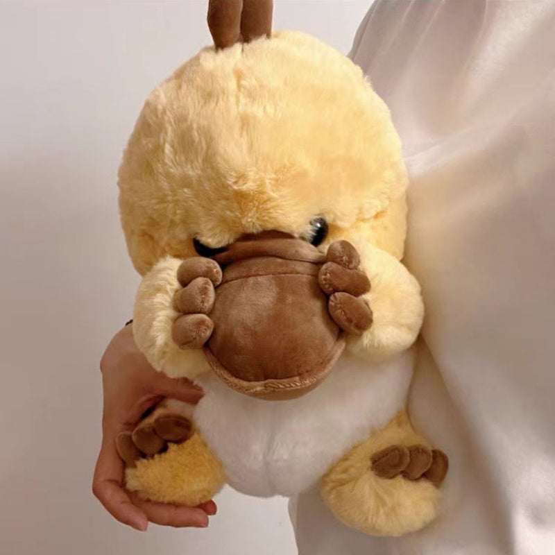 Soft Yellow Duckbill Plush Dog Toy - Durable Polyester Fill, Cartoon Duck-Bill Design with Brown Beak & Feet, Perfect for All Breeds & Interactive Play, Soft Animal Toy | Playful Pet Toy | Soft Polyester Fill, Duck Toy