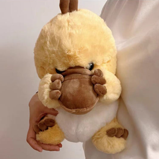Soft Yellow Duckbill Plush Dog Toy - Durable Polyester Fill, Cartoon Duck-Bill Design with Brown Beak & Feet, Perfect for All Breeds & Interactive Play, Soft Animal Toy | Playful Pet Toy | Soft Polyester Fill, Duck Toy