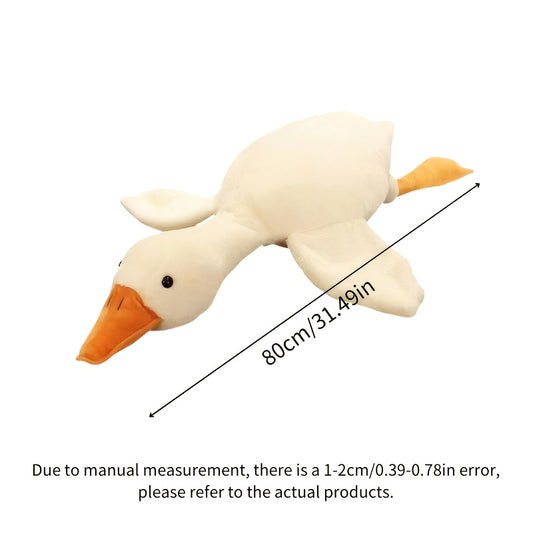 31in Large Plush Duck Doll, Soft Polyester Cartoon Stuffed Animal, Polypropylene Fiber Filled, Comfy Goose Pillow, Pet Toy for Dogs, Suitable for Small, Medium & Large Breeds, Not for Aggressive Chewers