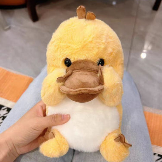 Soft Yellow Duckbill Plush Dog Toy - Durable Polyester Fill, Cartoon Duck-Bill Design with Brown Beak & Feet, Perfect for All Breeds & Interactive Play, Soft Animal Toy | Playful Pet Toy | Soft Polyester Fill, Duck Toy