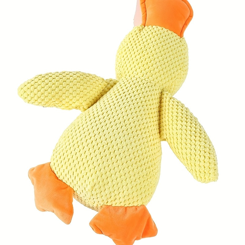 1pc Large Yellow Duck-Shaped Plush Dog Toy, Interactive Squeaky Duck Call, All Breed Sizes, Soft Pet Play and Sleep Companion