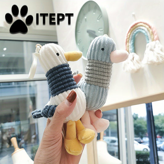 1pc Durable Cute Encouragement Duck Plush Dog Toy, Random Color, Interactive Fun for Small Dog Breeds, Creative Ugly Adorable Motivational Pet Stuffed Animal